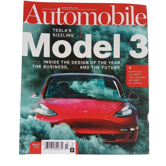 Automobile Magazine - Tesla Model 3 Cover Issue March/April 2018 - Picture 1 of 5